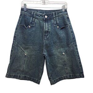 Vintage Style Denim Cargo Shorts Women's blue Size Medium
